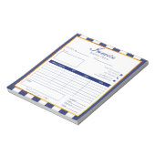 Vet Marineblauw Goud Easy Small Business Factuur Notitieblok (Linkerzijde)