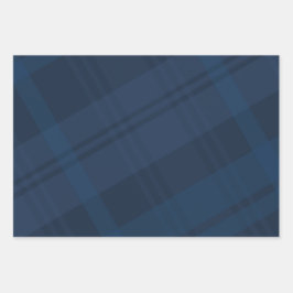Vet marineblauw plaid eenvoudige vakantie inpakpapier vel