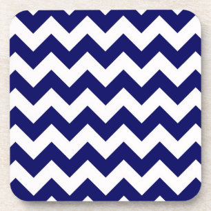 Vet marinesblauw en wit Chevron Zig-Zag Pattern Onderzetter