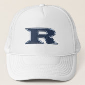 Vet marinesolf blauw letter R Monogram Initiaal Trucker Pet (Voorkant)