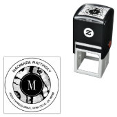 Vet Marmer Agaat Tie Dye Textuur Monogram Adres Zelfinktende Stempel (In situ)