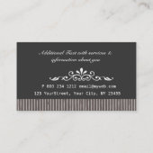 Vet Masculine Striped Pattern Black & Grey Visitekaartje (Achterkant)