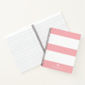Vet Matig Blush Roze Striped Patroon met hart Notitieboek (Binnen)