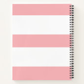 Vet Matig Blush Roze Striped Patroon met hart Notitieboek (Achterkant)