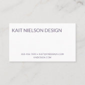 Vet Matig Monogram Professioneel Paars Visitekaartje (Achterkant)