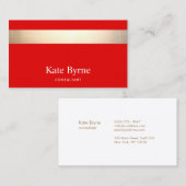 Vet Matig Rood Goud Striped Visitekaartje (Voorkant / Achterkant)