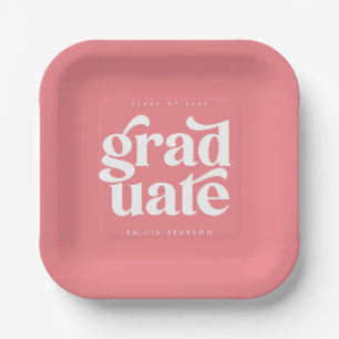 Vet Matig Type Blush Roze GraduPartij Papieren Bordje