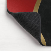 Vet Matig Zwart Rood en Goud Muismat (Hoek)