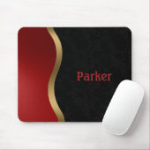 Vet Matig Zwart Rood en Goud Muismat (Met muis)