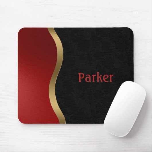 Vet Matig Zwart Rood en Goud Muismat (Met muis)