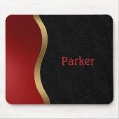Vet Matig Zwart Rood en Goud Muismat (Voorkant)