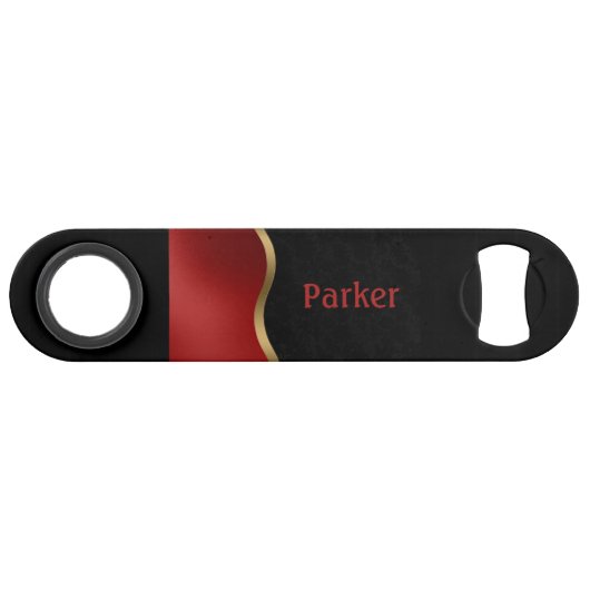 Vet Matig Zwart Rood en Goud Speed Flessenopener (Voorkant (Horizontaal))