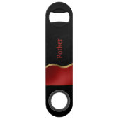 Vet Matig Zwart Rood en Goud Speed Flessenopener (Achterkant)