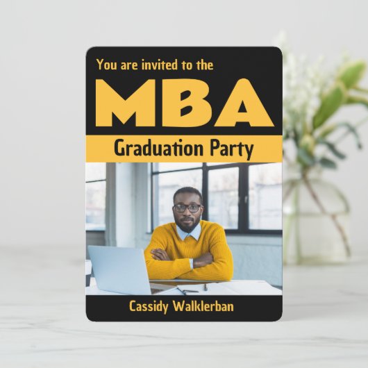 Vet MBA Foto Afstuderen Uitnodiging (Staand voorkant)