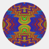 ~ Vet Meerkleurig Fractal ~ Ronde Sticker (Voorkant)