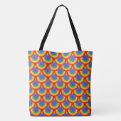 Vet meerkleurig retro-boogpatroon tote bag (Achterkant)