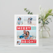 Vet Merry & Bright Holiday Silver Foil Briefkaart (Staand Voorkant)