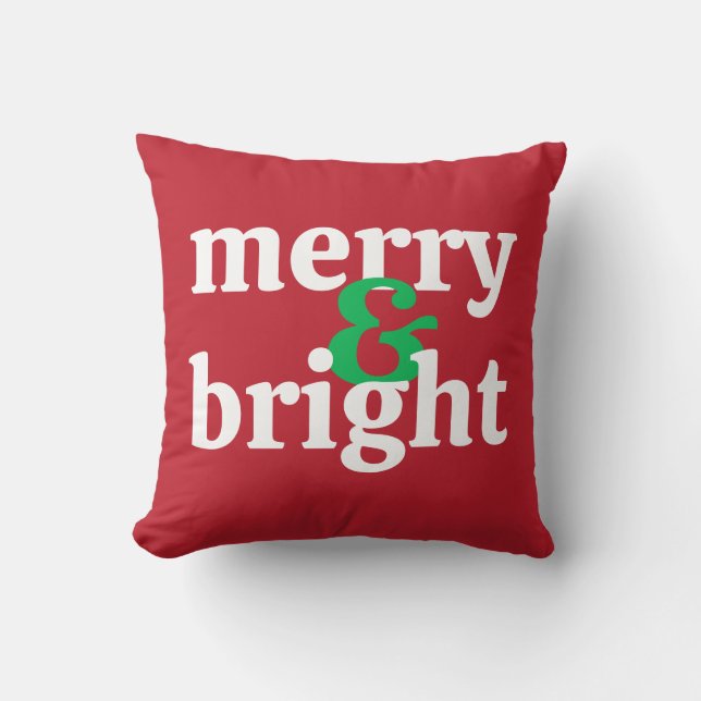 Vet "Merry & Bright" Kerst Sierkussen (Voorkant)