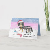 Vet Merry Christmas Cavalier King Charles Spaniel Kaart (Voorkant)
