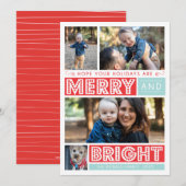 Vet Merry en Bright Feestdagenkaart (Voorkant / Achterkant)