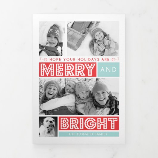 Vet Merry en heldere foto Drieluik Wenskaart (Cover)