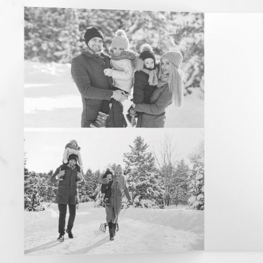 Vet Merry en heldere foto Drieluik Wenskaart (Binnenzijde eerst)