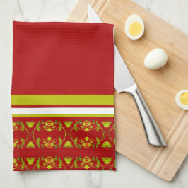 Vet met decoratieve print theedoek