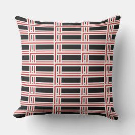 Vet met elkaar verbindend rood en wit rechthoekpat buitenkussen