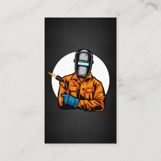 Vet Metaal Lasser Metaal Fabricage Lassenhelm Visitekaartje (Achterkant)