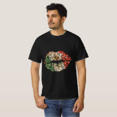 Vet Mexicaanse vlag Lips Design T-shirt (Voorkant volledig)