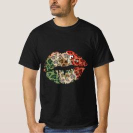 Vet Mexicaanse vlag Lips Design T-shirt