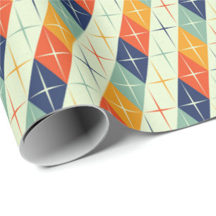 Vet Mid-Century Diamonds Wrapping Paper Cadeaupapier