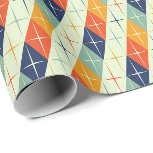 Vet Mid-Century Diamonds Wrapping Paper Cadeaupapier (Rol Hoek)