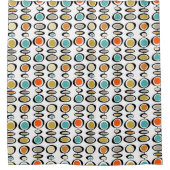 Vet midden midden moderne Abstracte cirkels Douchegordijn (Voorkant)