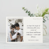 Vet Minimaal 1 Foto Zwart & Wit Kerstmis Feestdagenkaart (Staand voorkant)