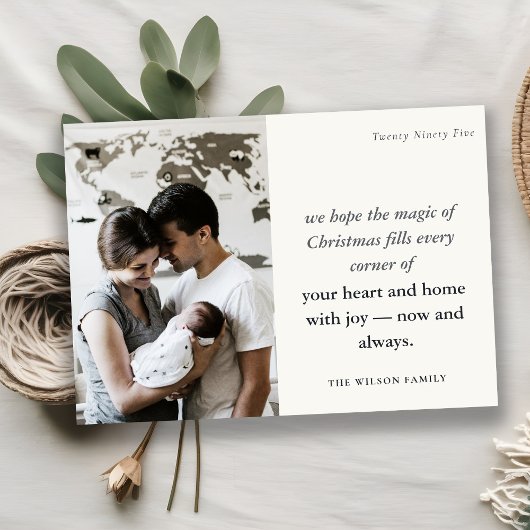 Vet Minimaal 1 Foto Zwart & Wit Kerstmis Feestdagenkaart