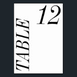 Vet minimaal hedendaags zwart wit bruiloft kaart<br><div class="desc">Vet Minimal Hedendaags Zwart Wit Bruiloft Tafelnummer</div>