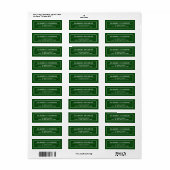 Vet minimaal smaragdgroen gepersonaliseerd etiket (Full Sheet)