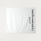 Vet minimaal zwart wit aangepaste bruiloft achterg wandkleed (Voorkant (horizontaal))