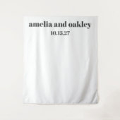 Vet minimaal zwart wit aangepaste bruiloft achterg wandkleed (Voorkant)