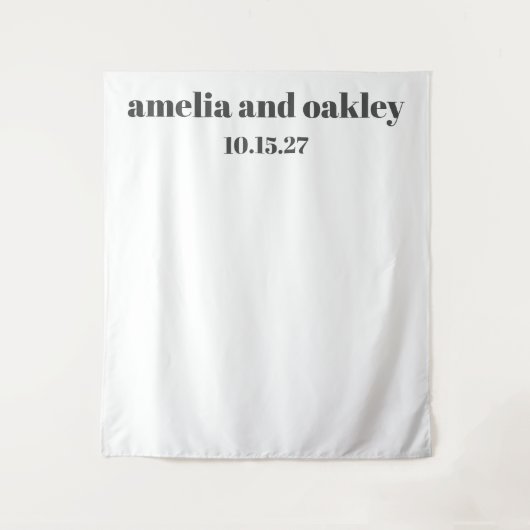 Vet minimaal zwart wit aangepaste bruiloft achterg wandkleed (Voorkant)