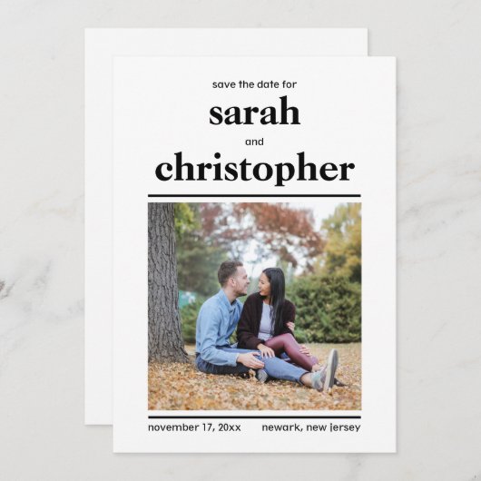 Vet Minimalist Bewaar de datum Kaart (Voorkant / Achterkant)