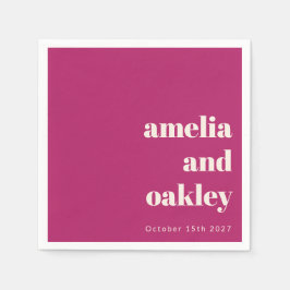 Vet Minimalistisch Berry Retro Aangepaste Bruiloft Servet