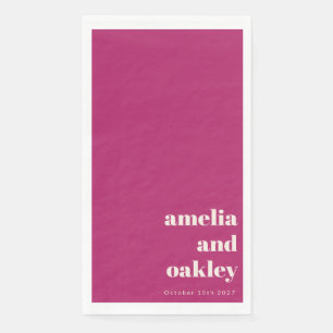 Vet Minimalistisch Berry Retro Aangepaste Bruiloft Servet