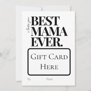 Vet Minimalistisch Beste Mama Ooit Gift Card houde Feestdagenkaart