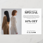 Vet minimalistisch boetiek, Salon foto holografisc Flyer (Achterkant)