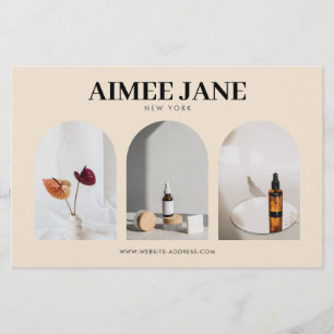 Vet minimalistisch boetiek, salon foto trio ivoor flyer