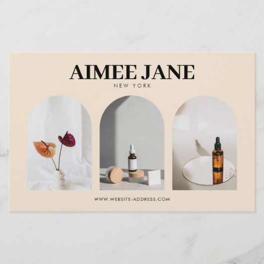 Vet minimalistisch boetiek, salon foto trio ivoor flyer (Voorkant)