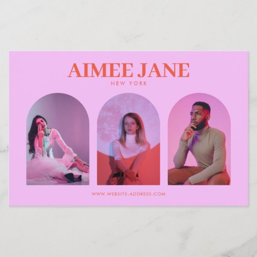 Vet minimalistisch boetiek, salon foto trio roze flyer (Voorkant)