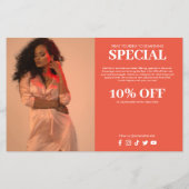 Vet minimalistisch boetiek, salon foto trio roze flyer (Achterkant)